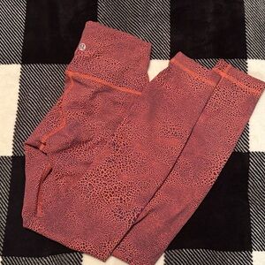 Lululemon Athletica Red Patterned Leggings
